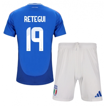 Italia Mateo Retegui #19 Maglia Gara Casa Repliche Europei 2024 Bambino